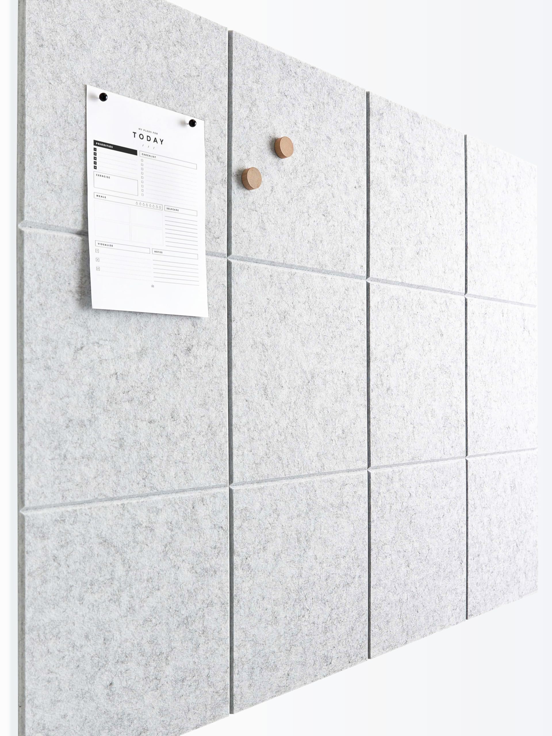 VIVELDA Large Bulletin Board 48x36- Office Wall Organizer to Replace Your Old Cork Boards for Walls for Office Decor -12-Pack Felt Wall Tiles for Home