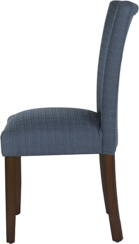 Miniatura 6 de HomePop Parsons - Sillas de comedor tapizadas clásicas, paquete de 1, azul marino texturizado