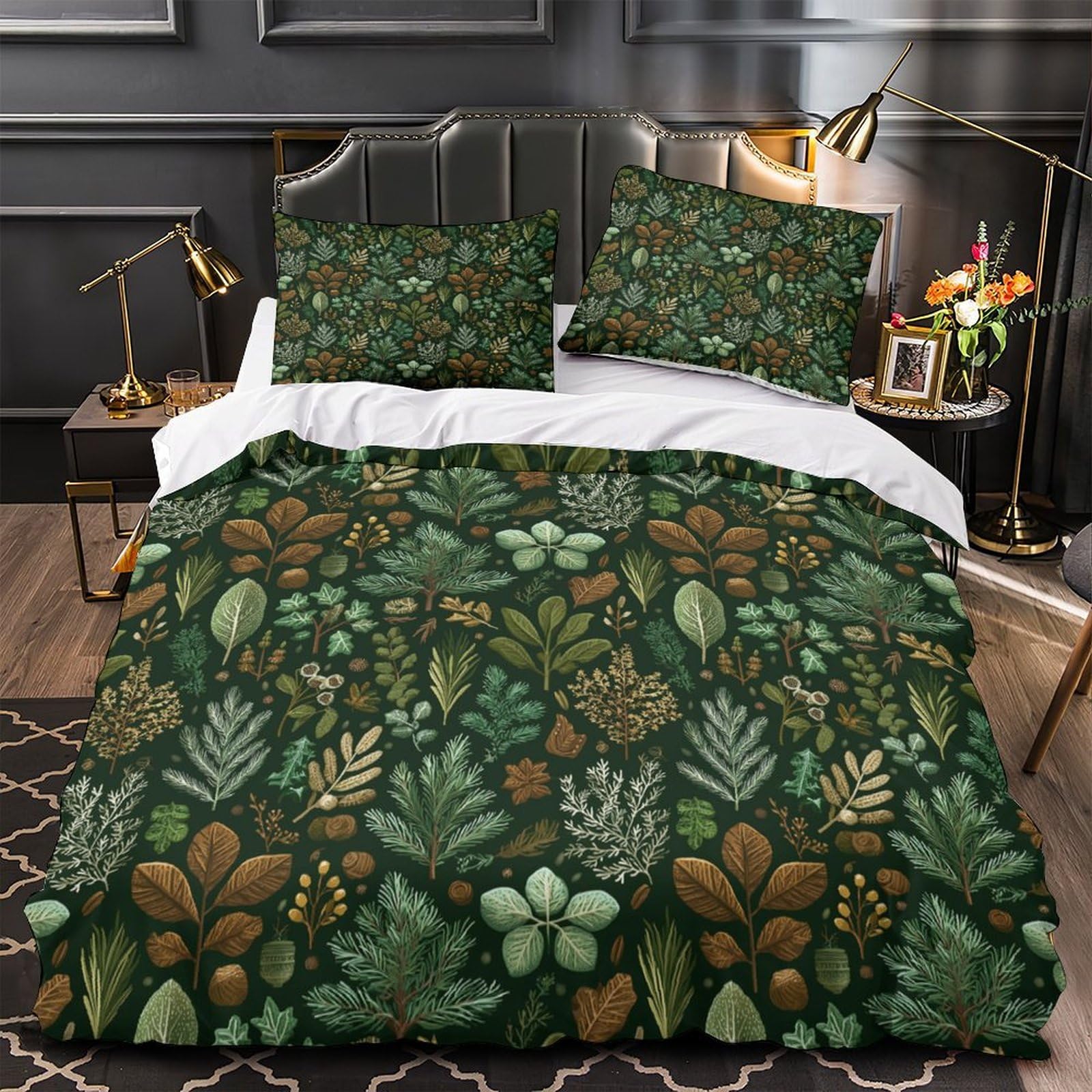 Parure de lit microfibre forêt housse de couette douce respirante pour garçon