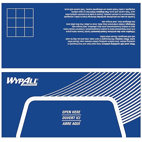 Miniatura 11 de WypAll CriticalClean - Paños de alta capacidad (05927), toallas de cuarto de pliegue, color azul (1 caja de 300 hojas, 300 hojas en total)