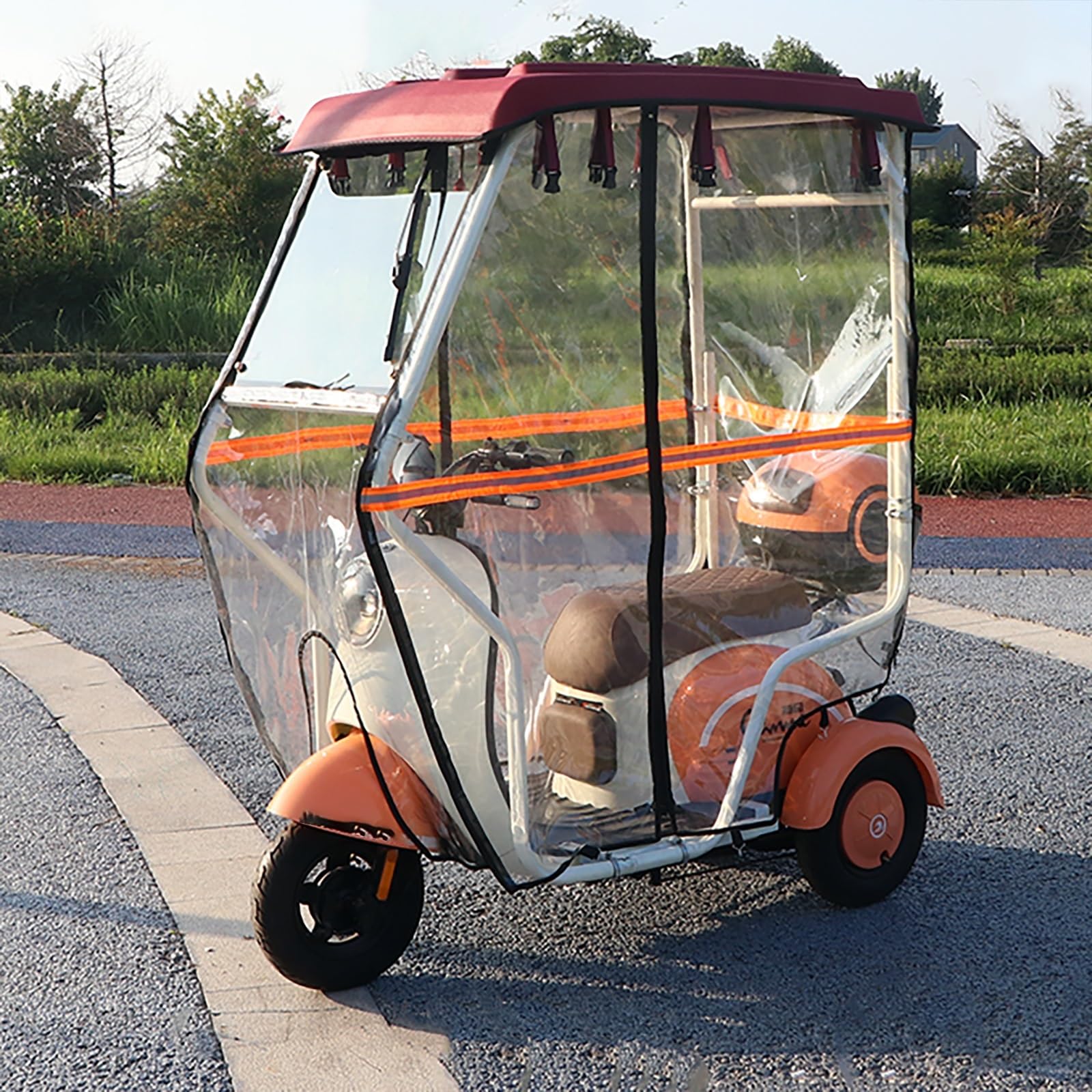 Housse pour tricycle électrique extérieur rouge bâche de protection imperméable tricycle