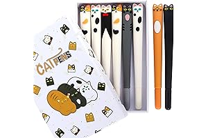 LiYiQ Cat Lovers Pens: 8-Pack Gel Pens with Adorable Feline Designs