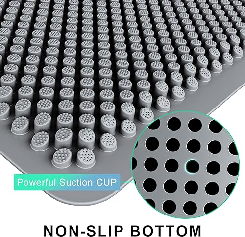 Miniatura 5 de Fowooyeen Tapete para puerta al aire libre, 30 x 17 pulgadas, raspador de silicona para puerta delantera, duradero, antideslizante, impermeable,