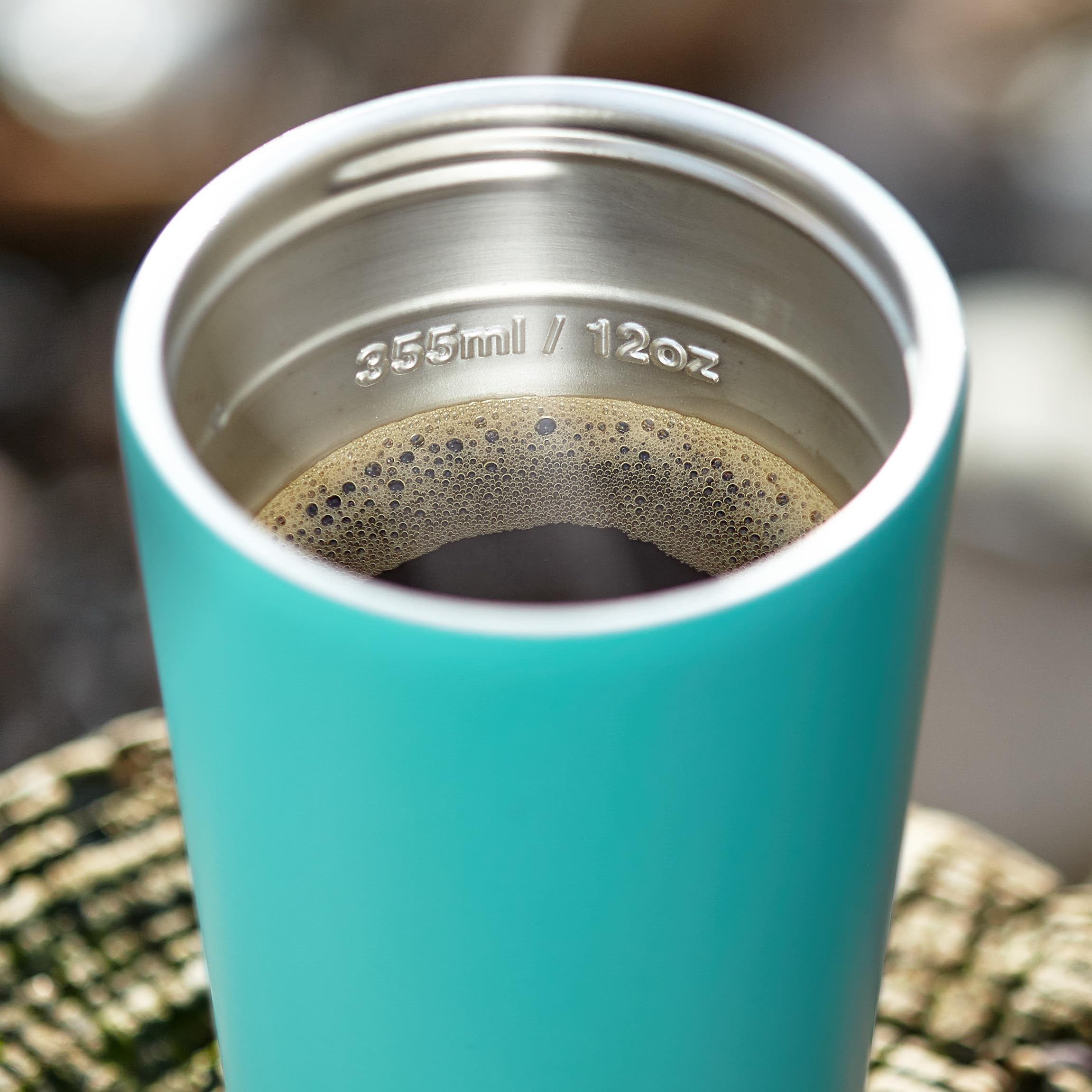 Smidge Travel Cup - 355ml, Aqua, Stainless Steel, Leakproof, Insulated, Hot & Cold Drinks, BPA Free, 355 ml - Image 3