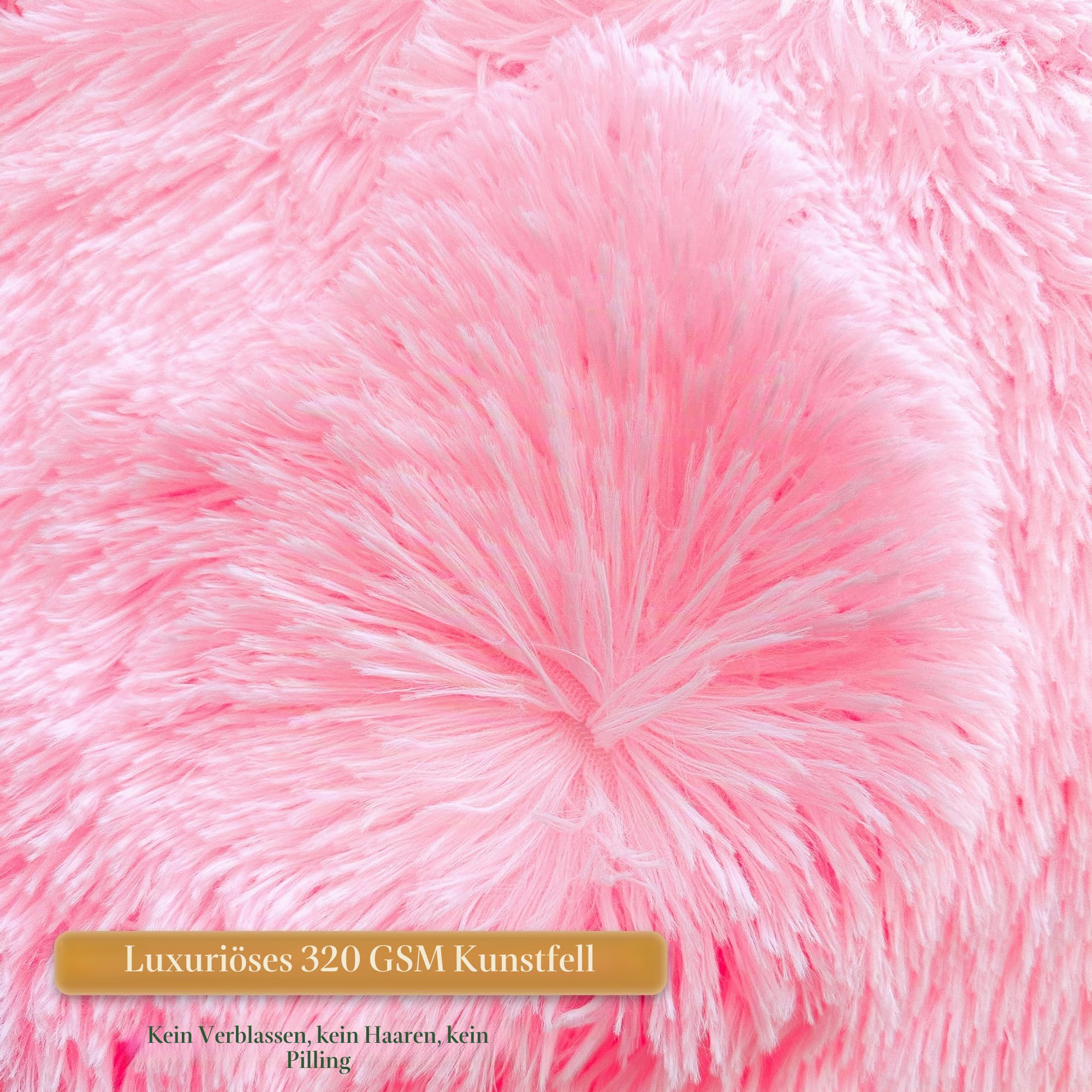 XeGe 5FT Riesenflauschige Sitzsackhülle (ohne Füllung), Ultrasoft Kunstfell Sitzsack zur Plüschtieraufbewahrung, XL Großer Lazy Sofa Sitzsack für Erwachsene Kinder Teens Mädchen, rutschfest, Rosa