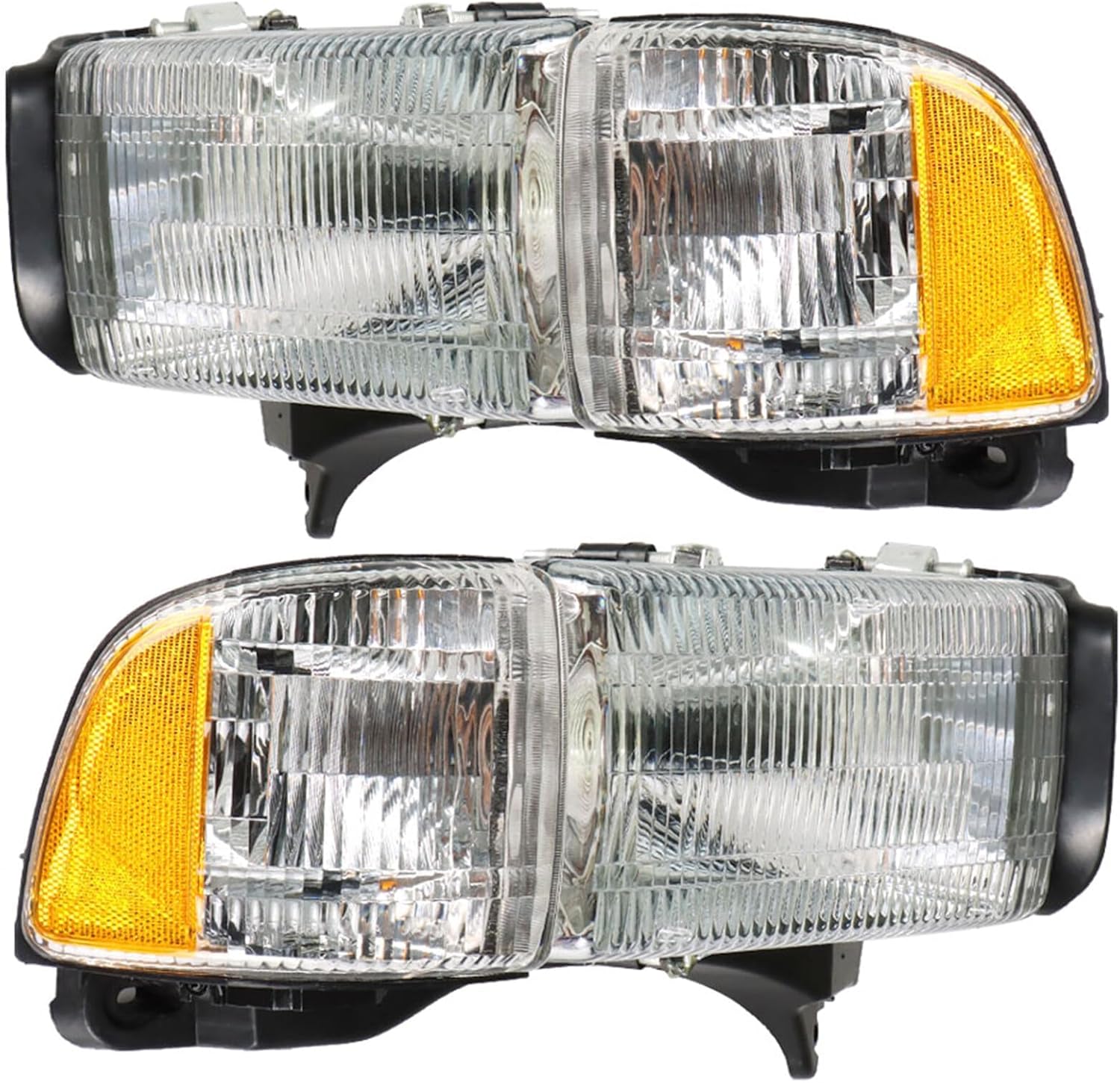 munirater 1 Pair Headlights Assembly Driver & Passenger Side Replacement for R-A-M 1500 1994-2001 Replacement for R-A-M 2500 3500 1994-2002 Headlamps Corner Lights