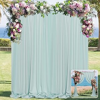 MYSKY HOME 10ft x 10ft Curtains Light Green Backdrop...