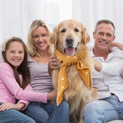 Miniatura 7 de SATINIOR 8 bandanas para perro, a cuadros, lunares, primavera, bandana triangular, suave, lavable, ajustable, accesorios para gatos pequeños,