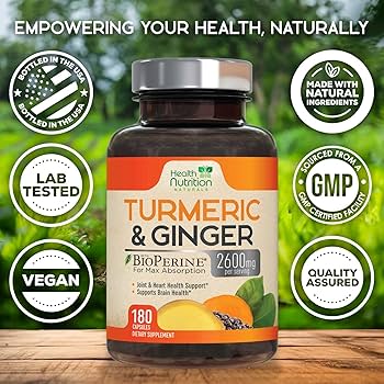 Amazon.com: Turmeric Curcumin Supplement 2600mg - 95% Curcuminoids