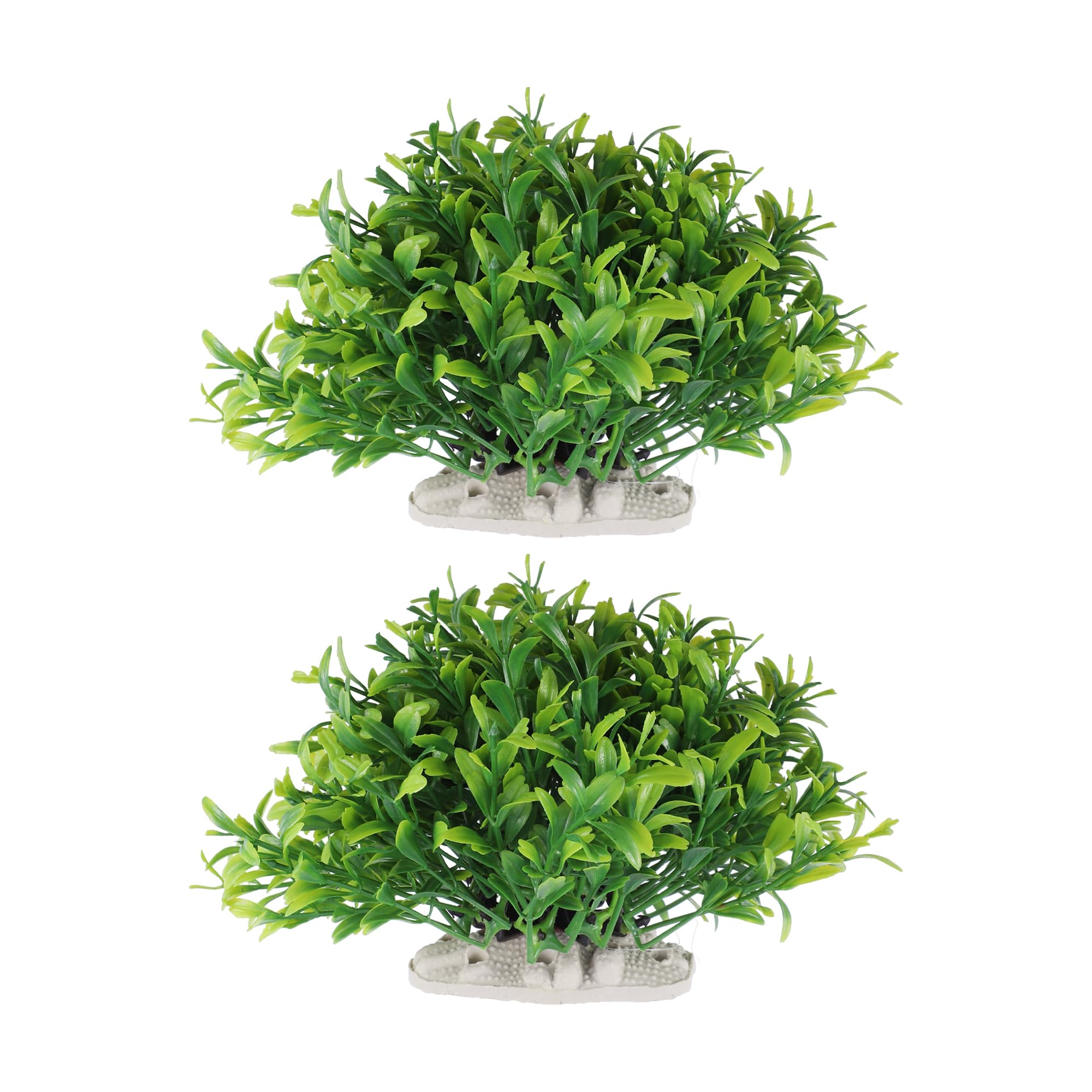 CAPASTEC Aquarium Plastic Plants, Artificial Aquatic Plant for Fish Tank Landscape 4.33 Inch (Green) 2Pcs