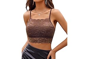 Lacey Camisole Tops for Women with Built-in-Bra