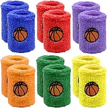 SPOKKI 12 Pezzi Polsino Sportivo Bambini, Polsini Palestra Sudore, Assorbente Fasce da Polso Cotone, Braccialetto Colorato Polsino di Sport