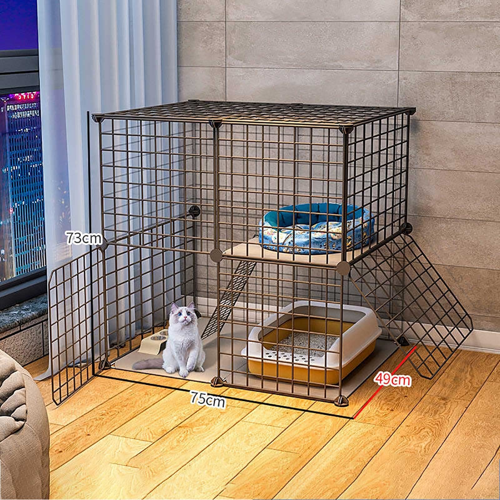 Gabbie per Gatti da Interno di Grandi Dimensioni - Gabbia per Gatti, recinto per Gatti, recinto per Gatti da Esterno, recinto per Gatti Chiuso per Balcone, Gabbia per furetti, recinto per an