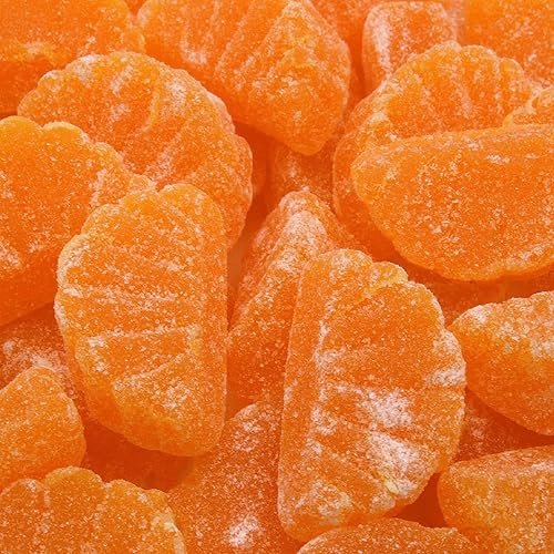 Caramelos de gelatina en rodajas de naranja, sin envolver, paquete a granel de 2 libras