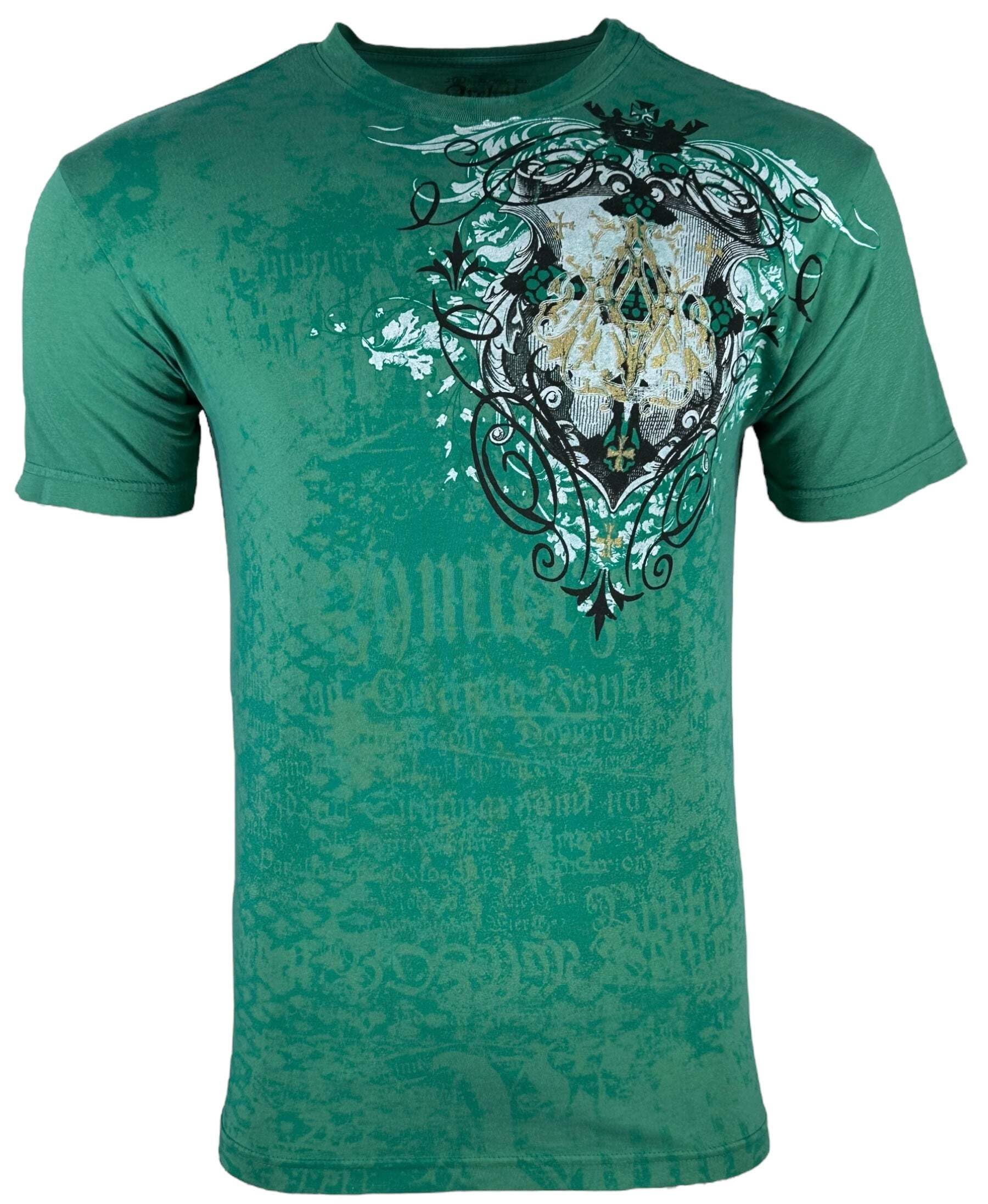 Archaic by Affliction Men's T-Shirt Acle Y2K, Green, Large