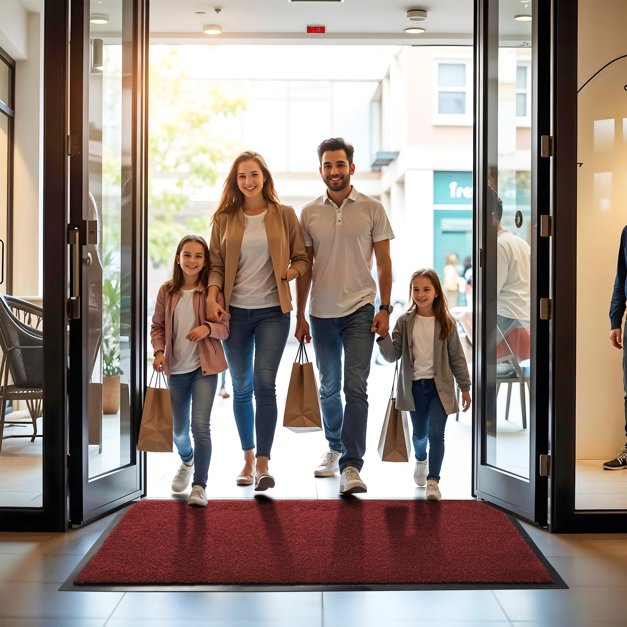 Lexell Non-Slippery Heavy Duty Door Mats, Large & Stylish Washable Rubber Doormats for Indoor & Outdoor - Image 2