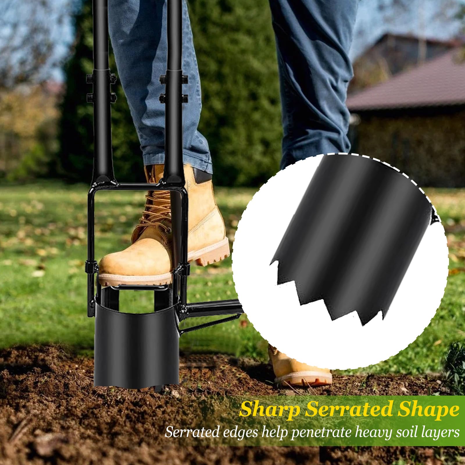 Plantoir de Bulbes à Long Manche,Ensemble d'outils de plantation de bulbes,5 en 1 Griffe de Jardin Aérateur et Transplantoir pour Planter Tulipes,Iris,Jacinthes Plantes à Fleurs
