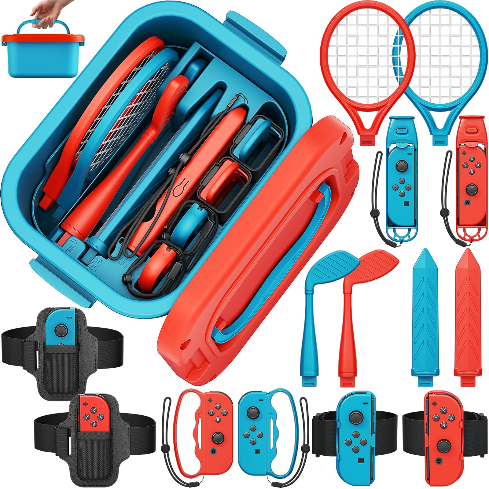 Nintendo Switch ソフト 3点セット Amazon.com: Deruitu 15 in 1 Switch Sports Accessories Bundle Set