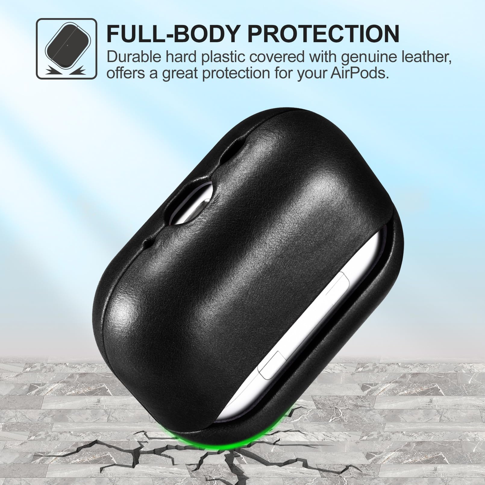 最終値下げ!AirPods 3 第3世代 ケース 全面保護 落下防止 黒+赤 Amazon | AirPods Pro 3 用 ケース 本革レザーケース (2025年9月