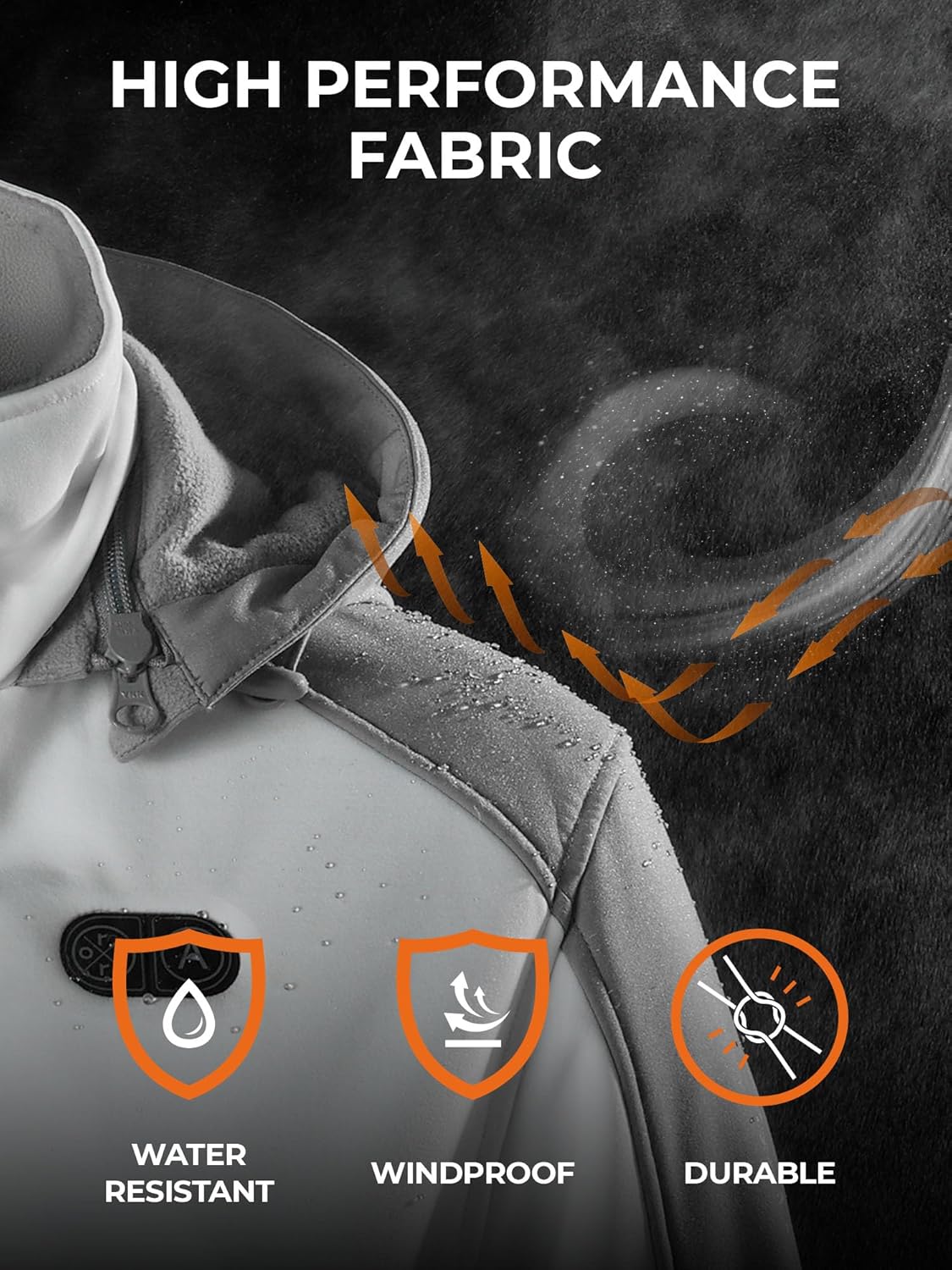 ORORO Women's 5 Heat Zones Dual Control Heated Jacket, Heated Coat with USB-C Rechargeable Battery - Image 4