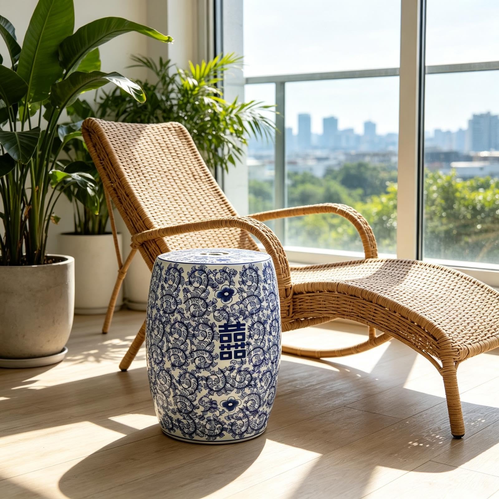 Ceramiczny Stołek Ogrodowy Ozdobny Chiński Perkusji Perkusji Chinoiserie - Przeszklony Stołek Do Przewijania Ogrodu,