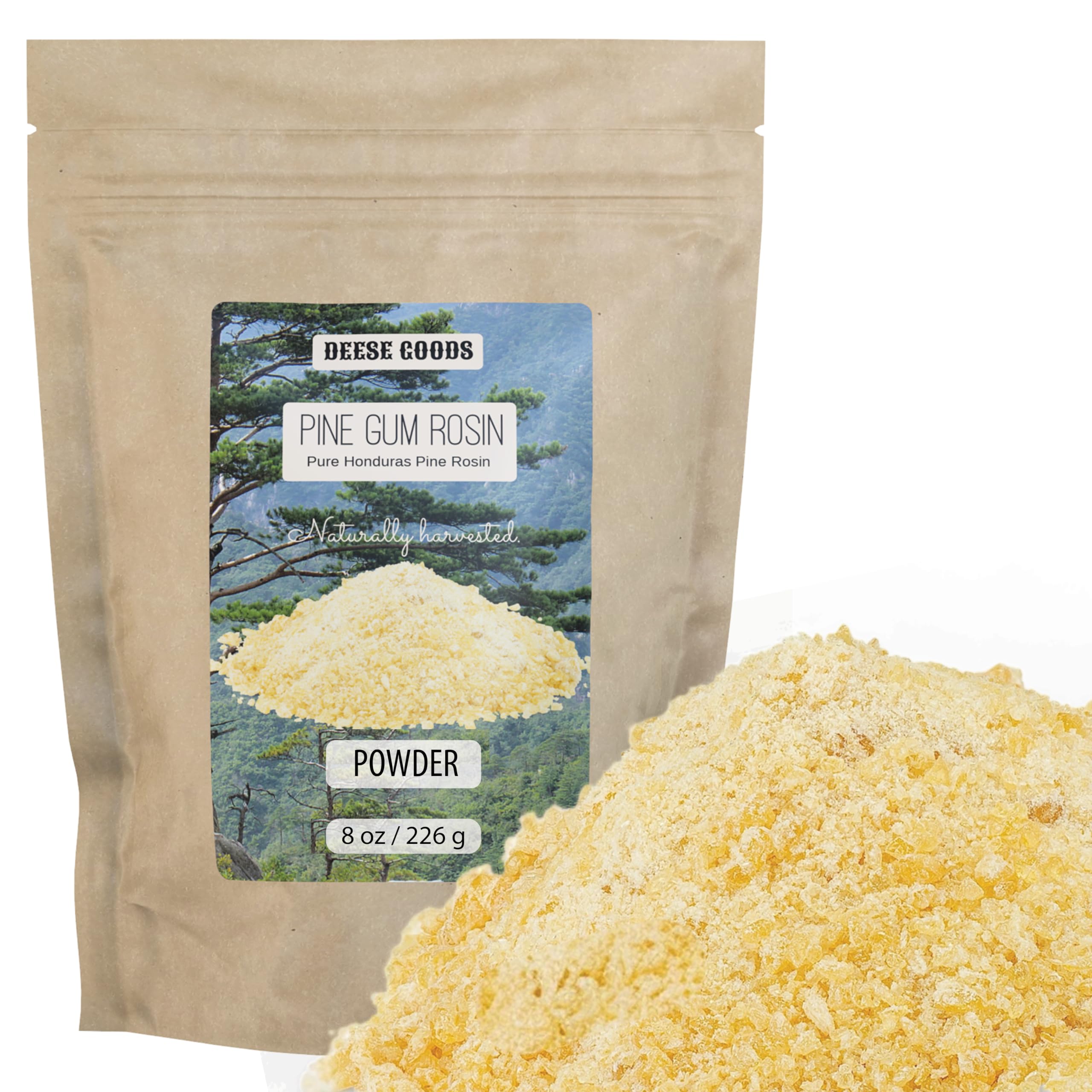 Poudre de colophane naturelle de gomme de pin – Améliore la prise en main des musiciens, des athlètes, des danseurs et des danseurs de bâton (226,8 g) – Adhérence et performance supérieures – Fabriqué