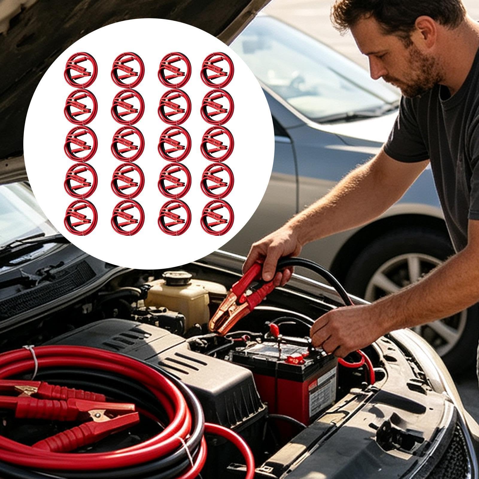 Generisch Starthilfekabel Für Auto 20-teiliges Set | Fahrzeug-Batterie-Boosterkabel Für Anhänger Limousine Lkw Suv Pickup Wohnmobil Zuhause Garage Und Werkstatt
