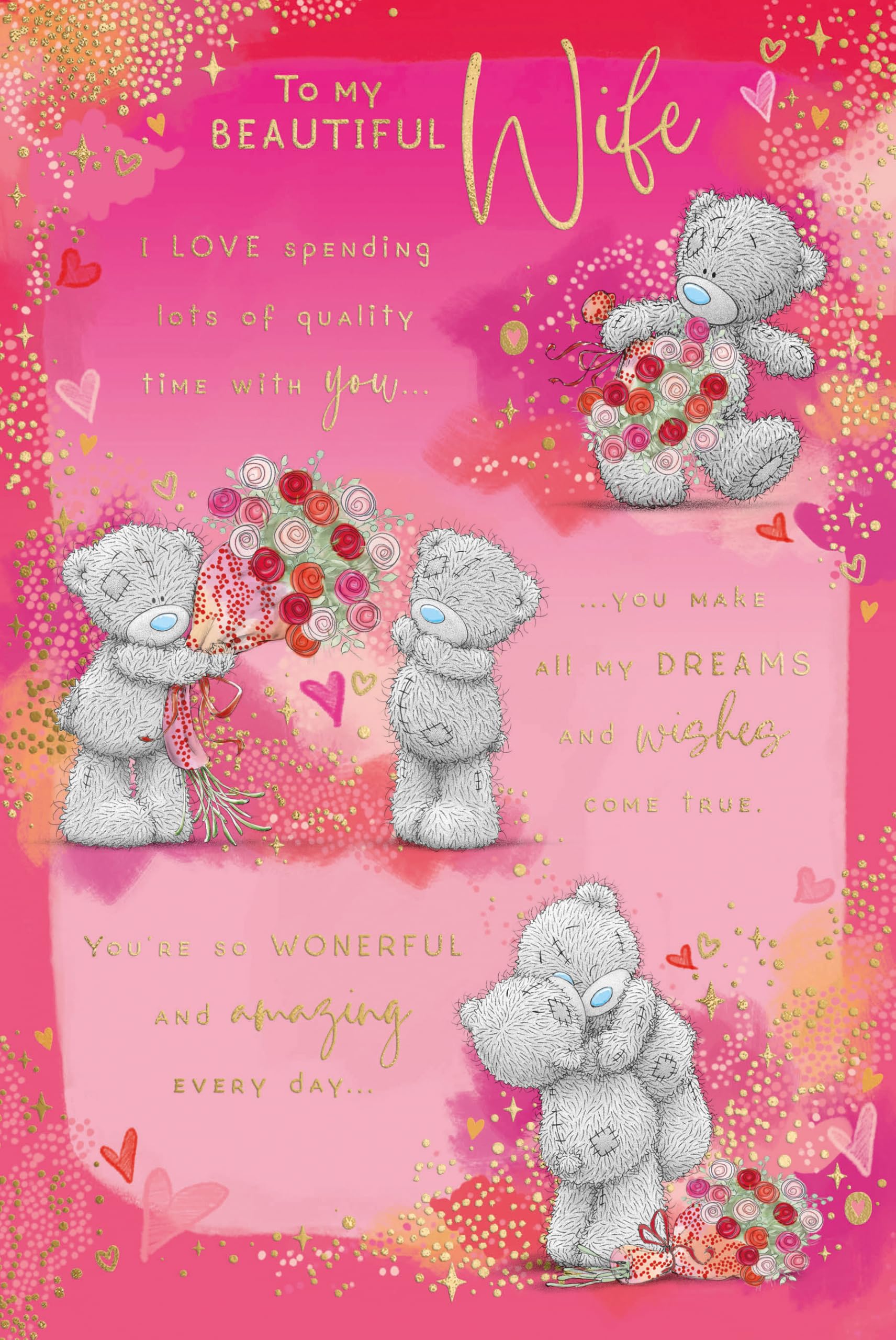 Me To You Bear Beautiful Wife Verse Valentine's Day Card
