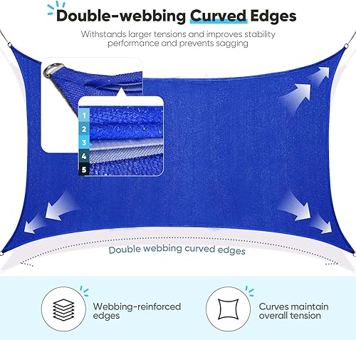 Miniatura 4 de Toldo Quictent de polietileno de alta densidad de 185 GSM, 20 x 20 pies, forma cuadrada, para exteriores, 98 % de protección UV, kit de