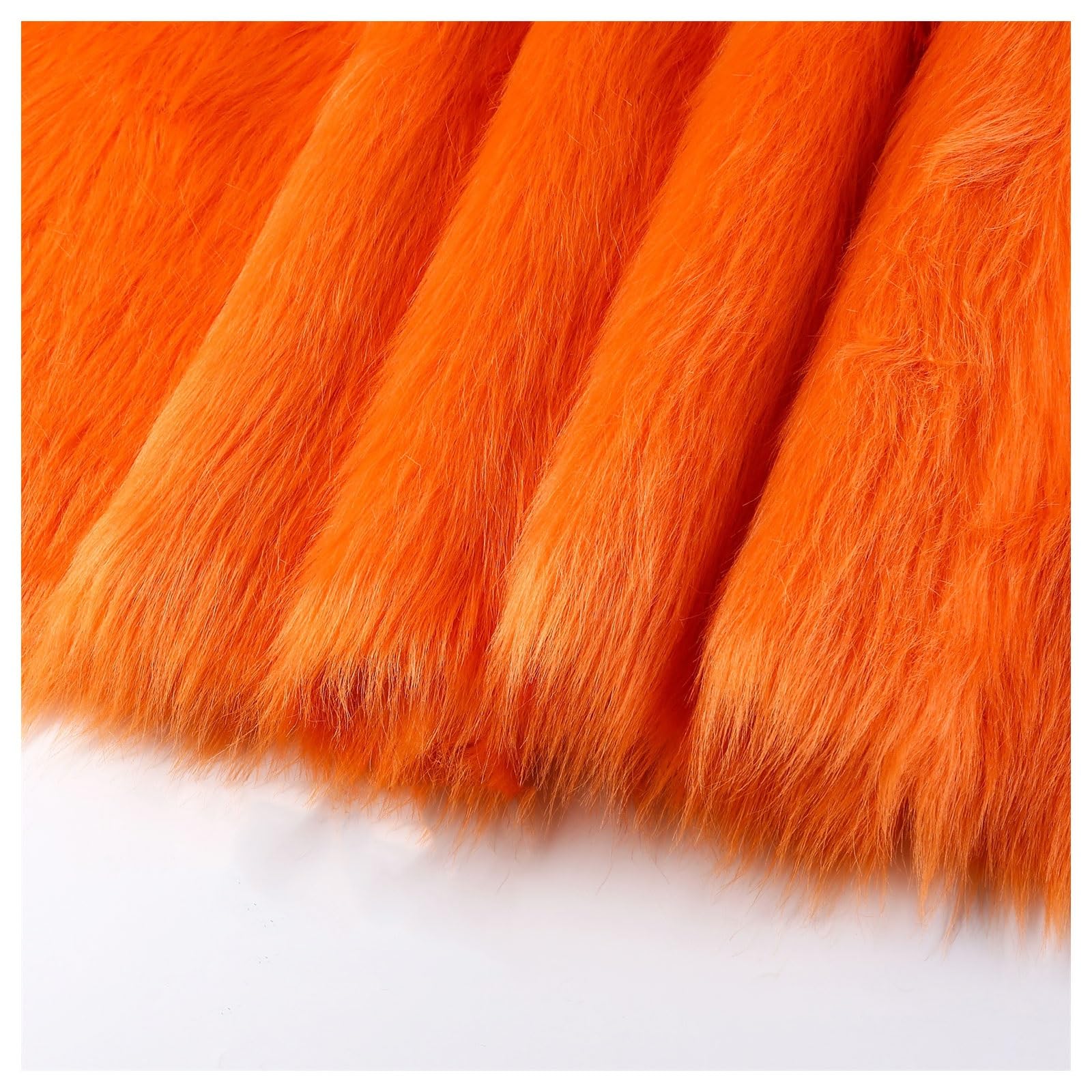 Tkanina ze sztucznego futra z długim włosiem, Materiał na sztuczne futro z długim włosiem 5 cm Miękka tkanina(Orange 2,50 * 180cm)