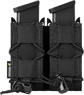Molle Mag Pouch 9mm/.40 Caliber Single/Dual Stack Adjustable Mag Pouch, Open-Top Pistol Mag Pouch, Compatible with Various MOLLE Tactical Belts - VOTAGOO GEAR