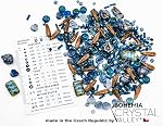 2.1oz (60 g) Mélange de tchèque unique Bohemia Perles pressées en verre, Bleu foncé, Coupe de table, Matte et Glossy, Vised Fire Polish, Kit de set fait main BCV