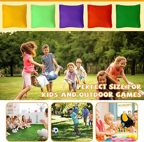 Miniatura 10 de Paquete de 20 bolsas de frijoles de nailon coloridas para juego de lanzamiento de bolsas de frijoles (2 x 2 pulgadas, colores surtidos)