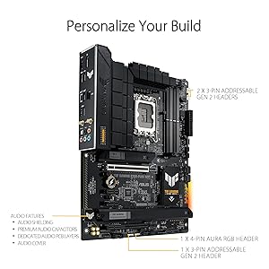 ASUS TUF GAMING B760-PLUS WIFI Intel B760 LGA 1700 ATX motherboard, Ready for 14th, 13th & 12th Gen Intel Core CPU, 12+1+1 Stages, PCIe 5.0, 3x M.2, DDR5, 2.5G, USB 3.2 Type-C, Thunderbolt 4, USB4