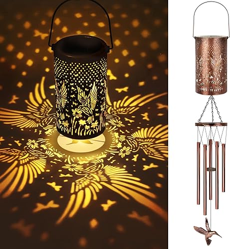 Miniatura 12 de YHmall - Campanillas de viento solares para exteriores, de 35'' de girasol, regalos para mujeres, mamá, abuela, campanillas de viento al aire libre,