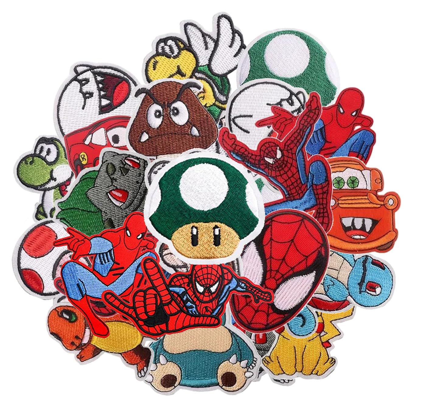 Photo 1 of 18pcs Decorative DIY Patches - Assorted Size Sew On or Iron On Appliques for Clothing, Jeans, Jackets, Pants, Dresses, Shoes, Hats, Handbags, Backpacks