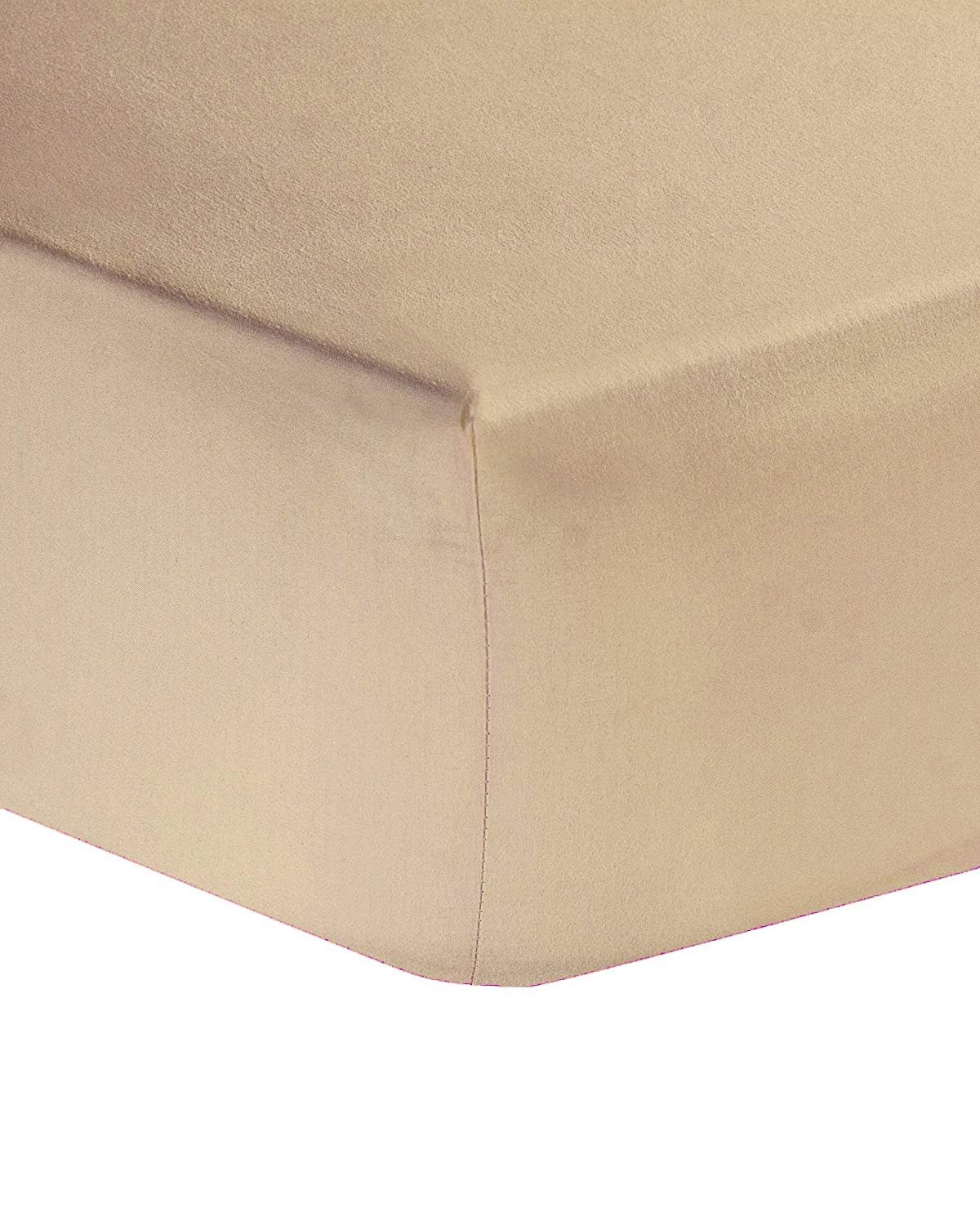 R&Z Latte Plain Percale Easy Care Polycotton Bunk Bed Fitted Sheet 2Ft 6" (76 X 190Cm) (Latte)