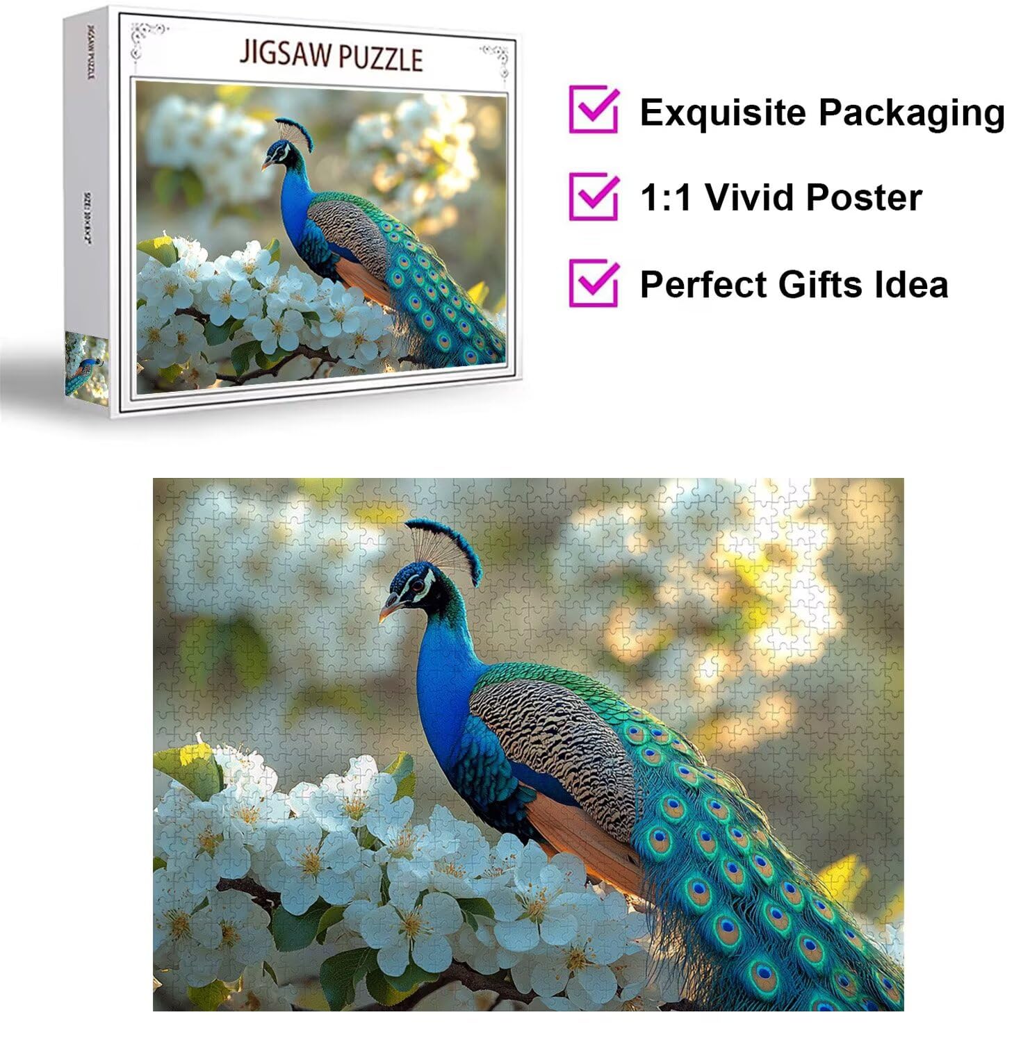 Puzzle dla dorosłych 2000, kwiat paw, 99 x 70 cm, n-272