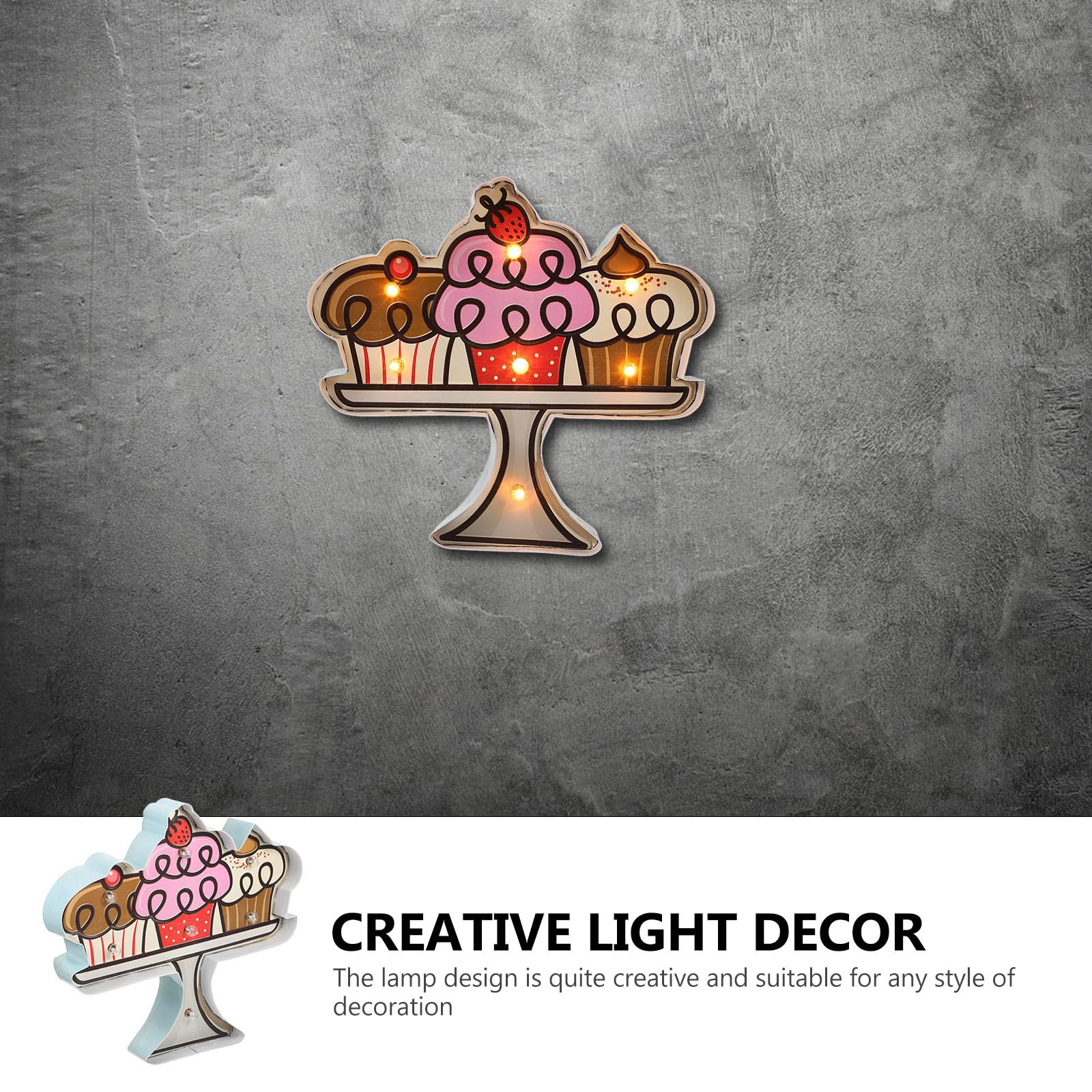 Toyvian Dekorative LED Wandleuchte Kuchenform aus Eisen für Szenendekoration in Restaurants und Cafés