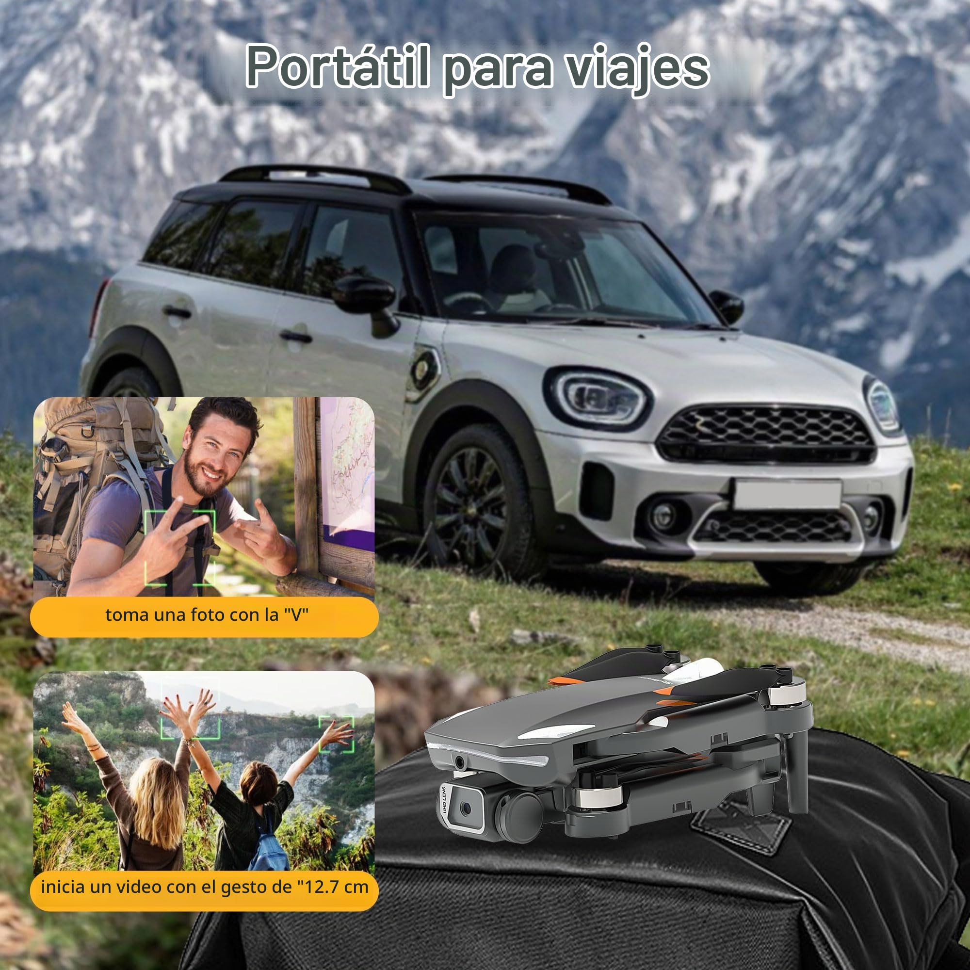 Dron para Niños y Adultos con Camara 1080P HD, RC Plegable Cuadricóptero Dron, Motor Sin Escobillas, Despegue/Aterrizaje con un Solo Botón, 2 Baterías, Juguete para Niño Regalos Cumpleaños (Black)