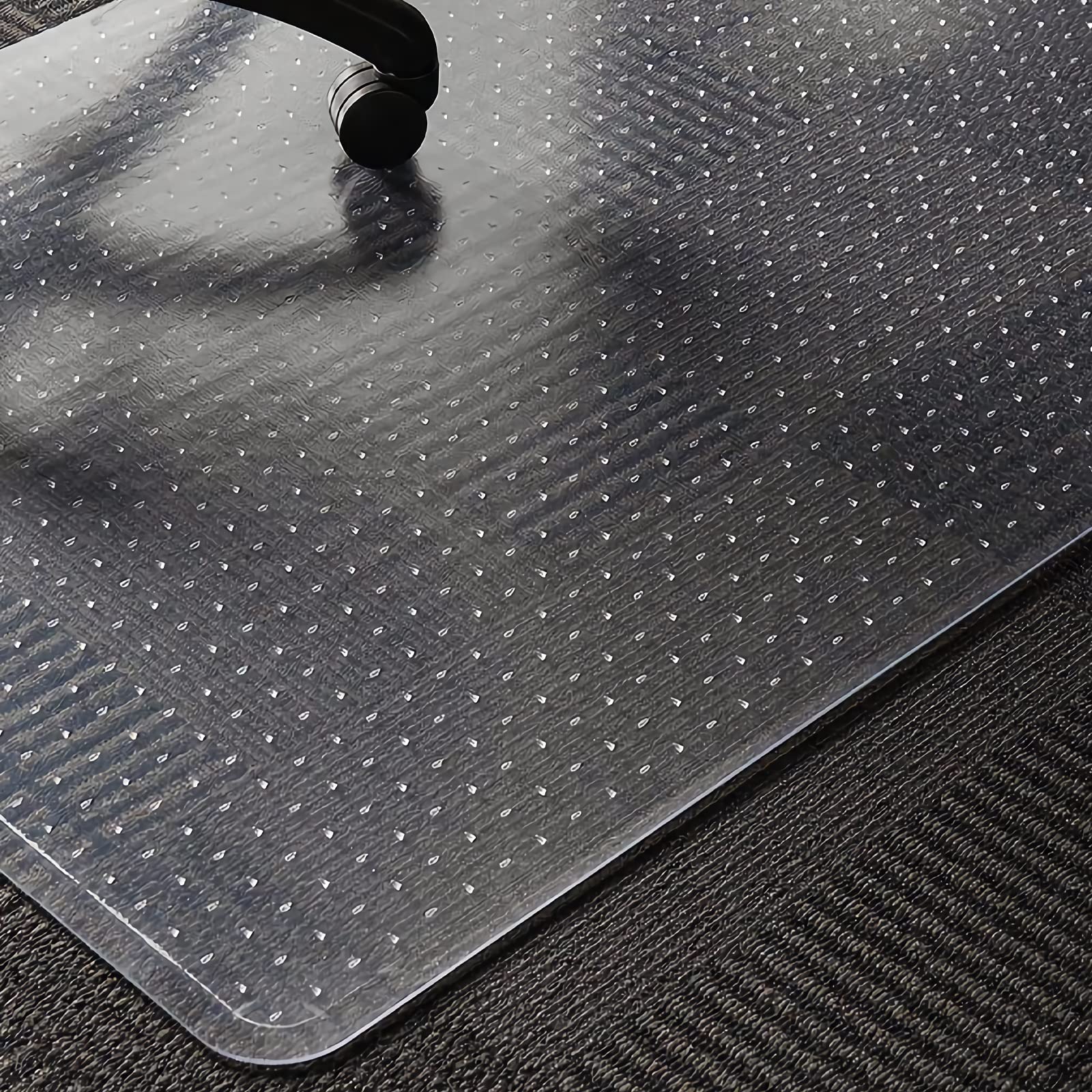 Office Chair Mat for Carpet, WASJOYE Transparent PVC Desks Mat Large 120x75cm with Non-Slip Studded Backing Pile Carpet Protector for Home Office Study