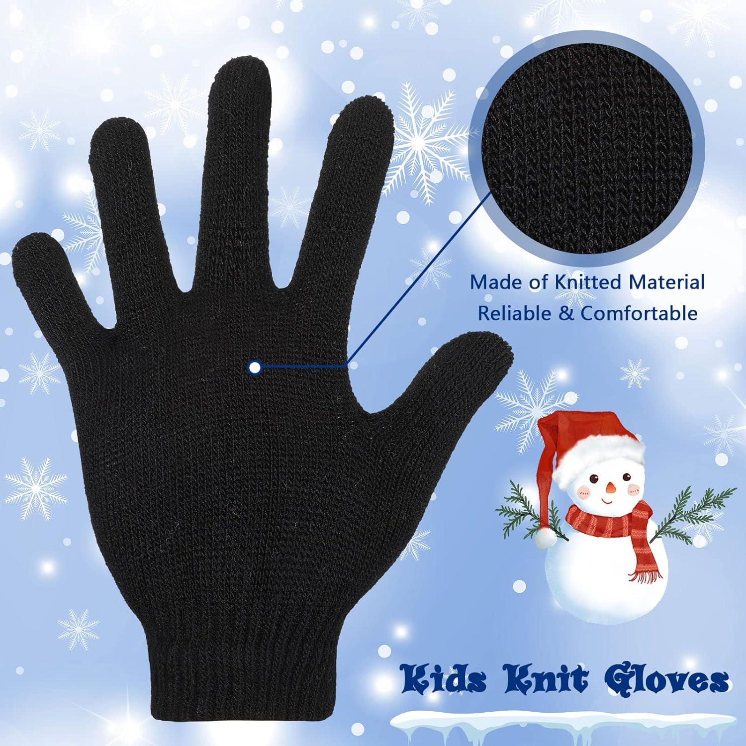 Handepo 50 Pairs Kids Winter Gloves Bulk Stretchy Full Finger Knitted Gloves Winter Warm for Boys Girls - Image 4