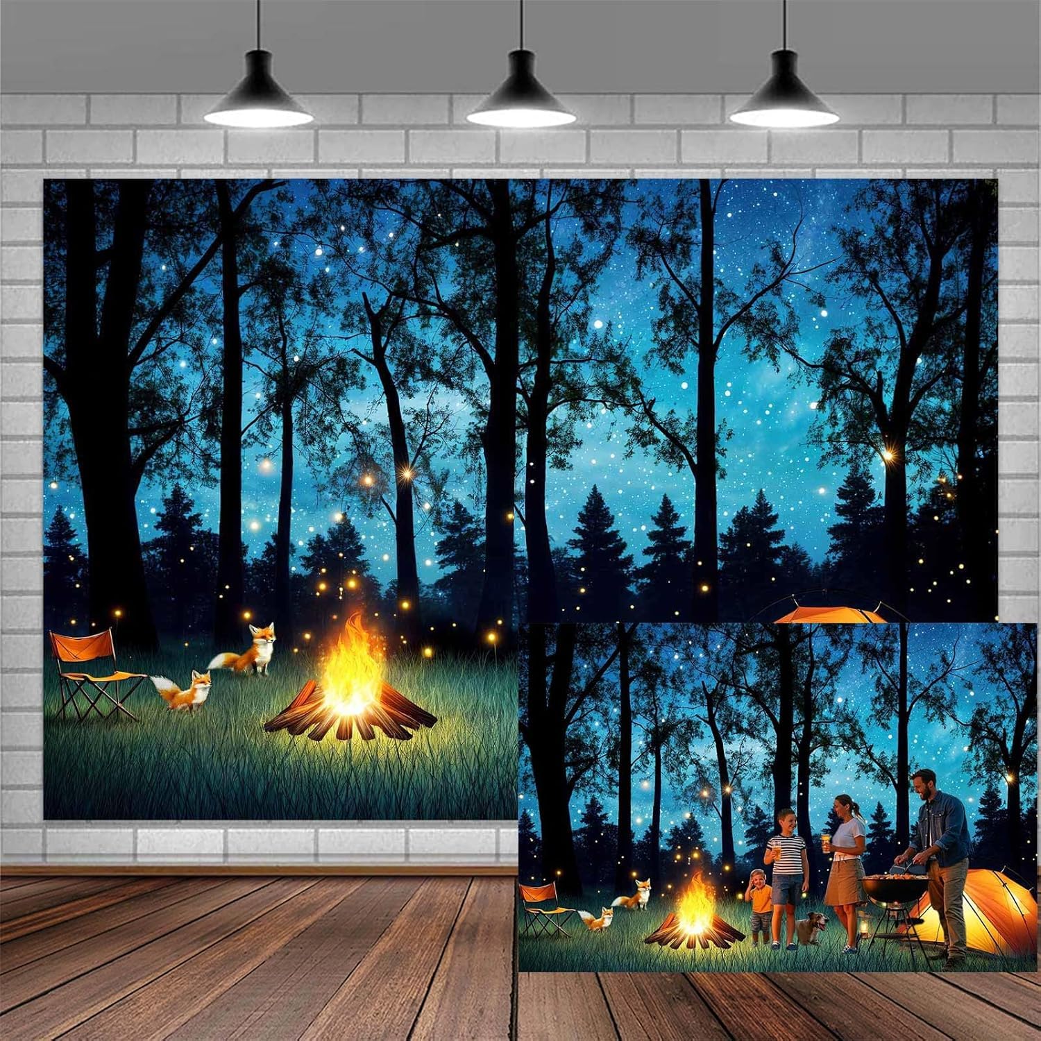8x6ft Camping Forest Scene Photography Backdrop Adventure Camper RV Kids Photography Backdrop Farmhouse Travel Trailers Party Decor Photo Backdrops