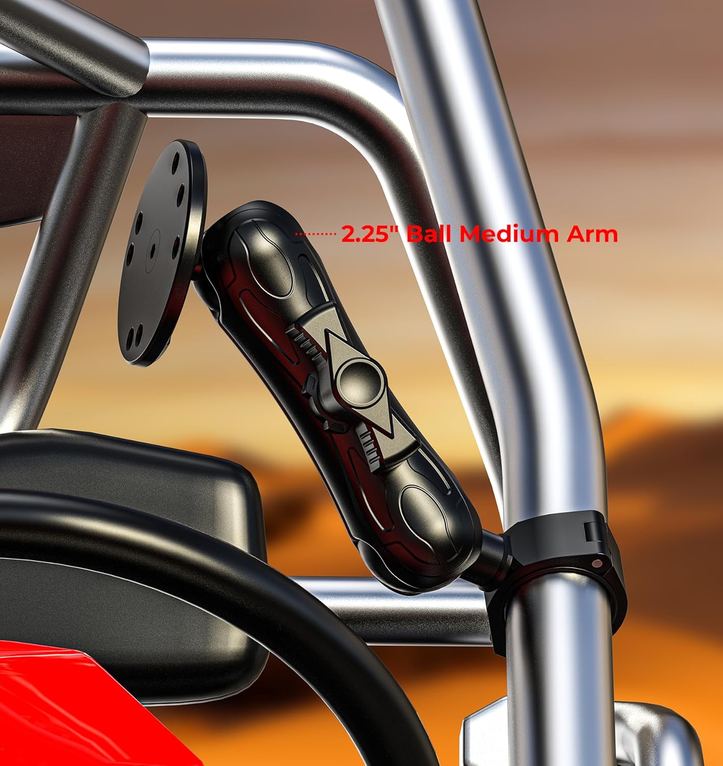 2.25" Ball Large Double Socket Arm, 8.44" Length Aluminum Alloy Heavy-Duty Medium Arm, Compatible with RAM Mounts D Size 2.25" Ball Components, for Fish Finder Mount, Marine Electronic Mount