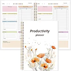 Agenda de TDAH para adultos, mulheres, agenda diária de produtividade com organizador de tarefas, autocuidados, agenda diária, lista de tarefas, descarga cerebral, diário de TDAH para se manter