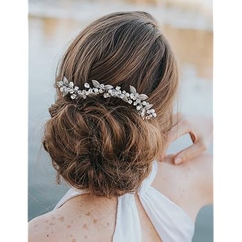 Kercisbeauty Peineta De Pelo Largo Para Novia Novia Dama De Honor Pequenas Hojas Y Perlas Amazon Es Belleza