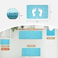 Vista 181 de Alfombra de inodoro blanca 22x24, antideslizante, esponjosa, alfombra de piso para baño en forma de U, lavable, alfombra de contorno para inodoro