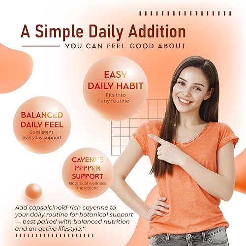 Miniatura 6 de Pimienta de Cayena Premium 995 mg con berberina, espino y CoQ10 – Apoya la salud cardiovascular, la energía y el metabolismo – 180 cápsulas