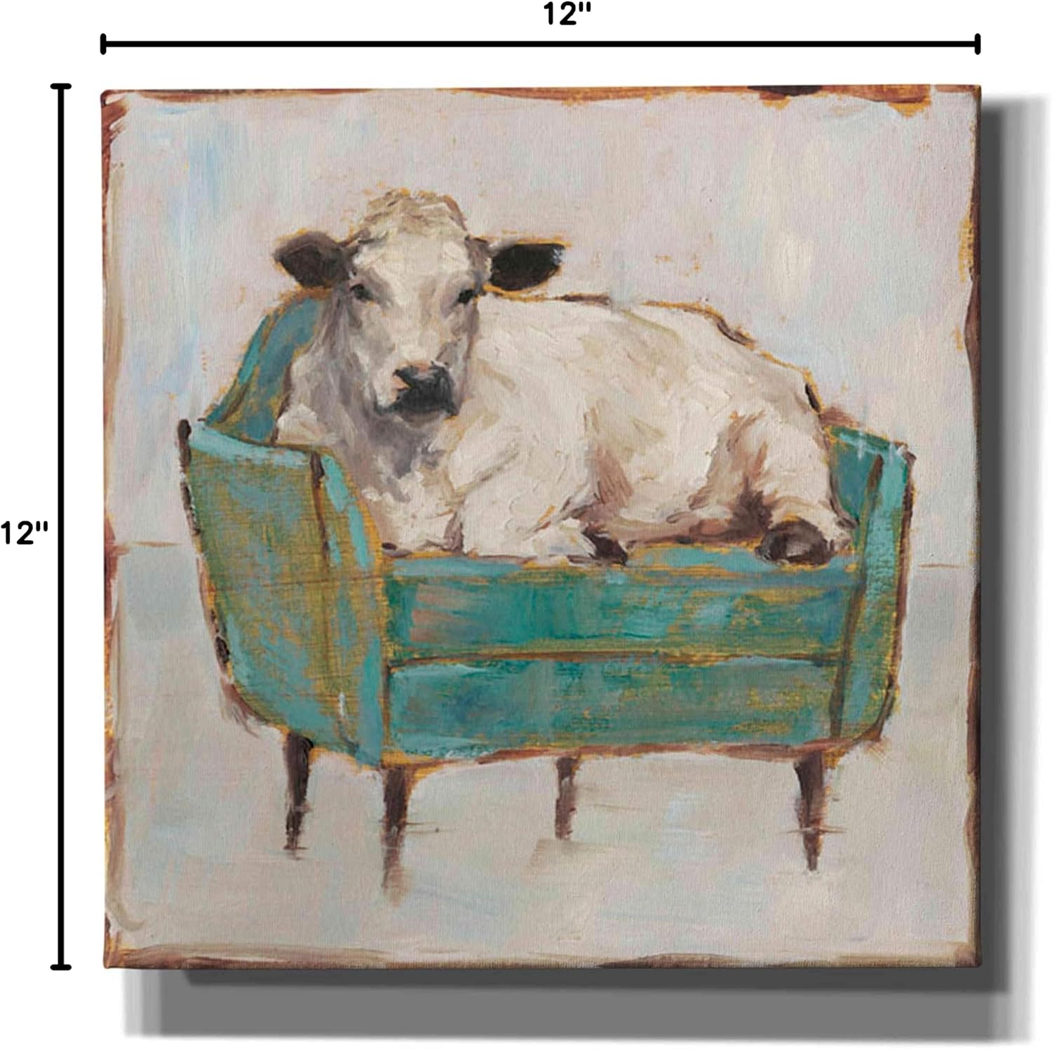 Epic Graffiti 'Moo-ving In I' by Ethan Harper, Canvas Wall Art, 12"x12"