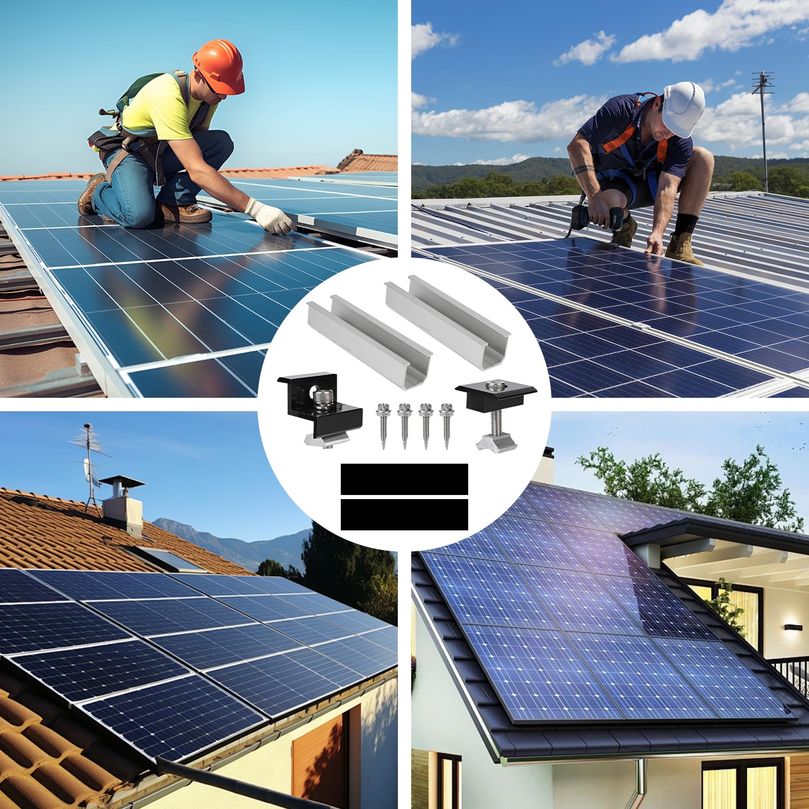 OUNONA Set Da 8 Staffe Di Montaggio A Z In Alluminio Per Pannelli Solari Eolici E Alimentatori - Supporto Per Tetto Camper E Superfici Off-Grid - 3